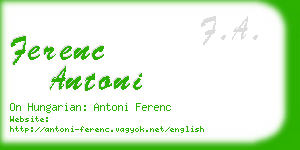ferenc antoni business card